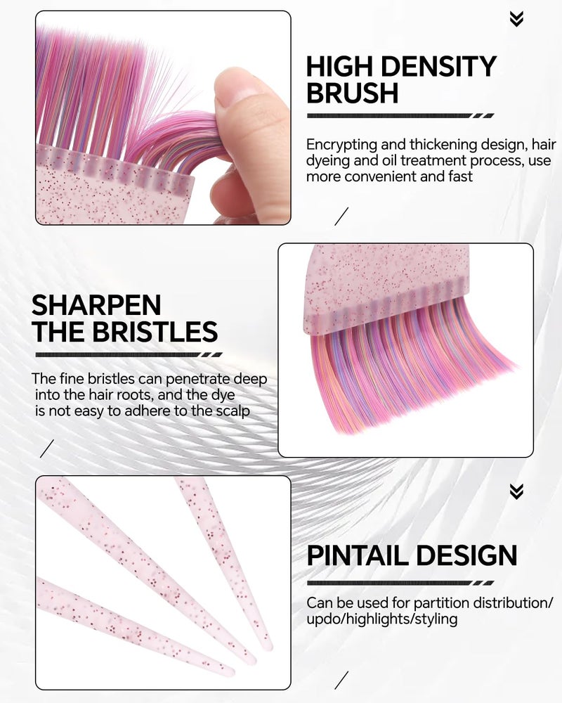 BarberTop 3 Pack Hair Color Brush Set - Professional Hair Dye Brush for Stylist, for Highlighting, Tint and Coloring Sections - Women Men Salon Use Home DIY Dyeing - Image 3